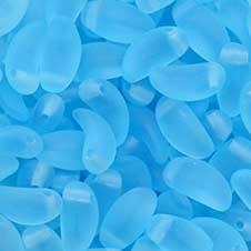 Contas de Murano Folha Dentinho Matte Água 60010 5x9mm