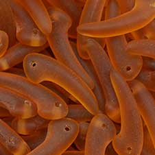 Contas de Murano Folha Dentinho Matte Topaz 10090 18mm