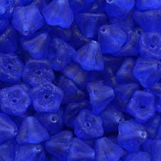 Contas de Murano Flor Matte Safira 30050 6x8mm