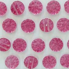 Contas de Murano Flor Pastilha Cristal Fuchsia 2129 14mm