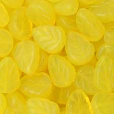 Contas de Murano Folha Amarelo 80000 10x8mm