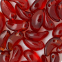 Contas de Murano Folha Dentinho Transparente Vermelho 90090 5x9mm