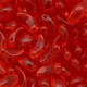 Contas de Murano Folha Dentinho Transparente Vermelho Claro 90060 5x9mm