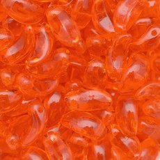 Contas de Murano Folha Dentinho Transparente Laranja 90030 5x9mm