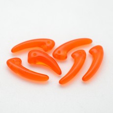 Contas de Murano Folha Dentinho Transparente Laranja 90030 18mm