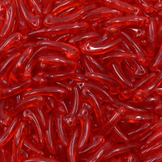 Contas de Murano Folha Dentinho Transparente Vermelho Claro 90060 18mm