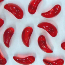 Contas de Murano Folha Dentinho Transparente Vermelho Claro 90060 18mm