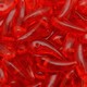 Contas de Murano Folha Dentinho Transparente Vermelho Claro 90060 6x16mm