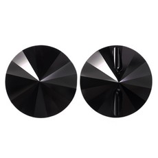 Botão Rivolli Swarovski art. 3015 Jet 12mm
