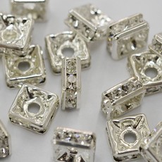 Rondela Strass Quadrada Níquel 6mm