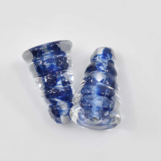 Contas de Murano Cone Cristal Azul e Preto 92187 19x11mm