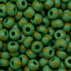 Micanga Jablonex Verde 4 Tiras Amarelas Rajada Fosco 53800 20  6,1mm