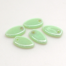 Contas de Murano Folha Prancha Verde 53100 11x6mm