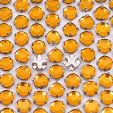 Engrampado Prateado Chaton Rose Collection Topaz SS12 = 3mm