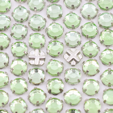 Engrampado Prateado Chaton Rose Collection Peridot SS16 = 3,8mm