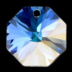 Castanha Lapidada Swarovski art. 8290.801.1 16 Facetas 1 Furo Pingente Cristal Aurora Boreal 14mm