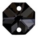 Castanha Lapidada art. 2552 Preciosa 2 Furos Black Diamond Prata 14mm