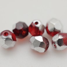 Cristal Metalico Vermelho Prata 9827 4mm