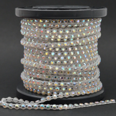 Strass em Fio Plástico Preciosa® Cristal Aurora Boreal com Base Transparente SS8 = 2,4mm