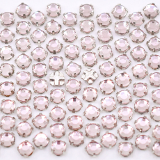 Engrampado Prateado Chaton Rose Collection Light Ametista SS12 = 3mm