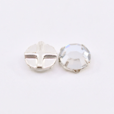 Engrampado Prateado Chaton Rose Collection Cristal SS34 = 7mm