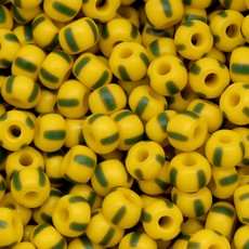 Micanga Jablonex Amarelo 4 Tiras Verdes Rajada Fosco 83520 50  4,6mm