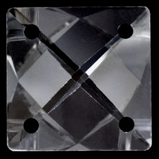 Quadrado Lapidado LDI art. 63 4 Furos Diagonais Cristal 16mm