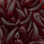 Contas de Murano Folha Dentinho Matte Vermelho 90090 6x16mm