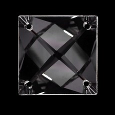 Quadrado Lapidado Asfour 2024 4 Furos Diagonais Cristal 22mm