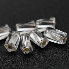 Canutilhos Quadrado Torcido Jablonex Prata Transparente 78102 5x2,6mm