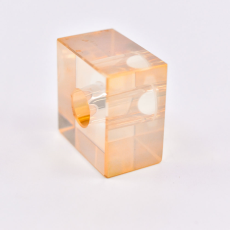 Cubo Box Lapidado art. 34 LDI 12/0 Cristal Honey Dourado 35x35x20mm
