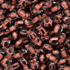 Miçanga Jablonex Cristal Preto Laranja Rajada Lined 00511 6/0 = 4,1mm