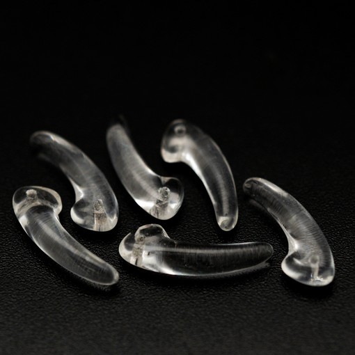 Contas de Murano Folha Dentinho Transparente Cristal 00030 18mm