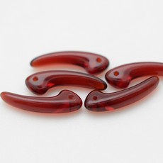 Contas de Murano Folha Dentinho Transparente Vermelho 90090 18mm