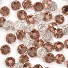 Strass Chaton Base Reta com cola Hot Fix Preciosa art. 43811612 Viva 12 Cristal Apricot SS10 = 2,7mm