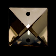Quadrado Lapidado Asfour art. 2020 2 Furos Cristal Honey 16mm