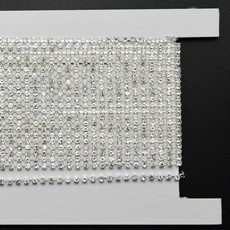 Corrente de Strass Prateado Preciosa® Cristal com Base Metal SS18 = 4,2mm