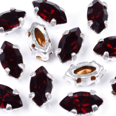 Engrampado Níquel Navete Preciosa Garnet 6x3mm