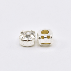 Engrampado Supreme Prateado Strass Cristal SS30 = 6,4mm