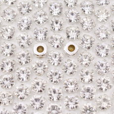 Engrampado Prateado Strass  Supreme Cristal SS34 = 7-20mm
