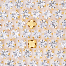 Engrampado Dourado Strass  Supreme Cristal SS20 = 4,60mm