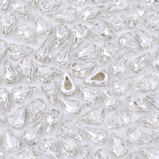 Engrampado Prateado Gota  Supreme Cristal 13x7-8mm