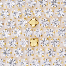 Engrampado Dourado Strass Supreme Cristal SS20 = 4,6mm