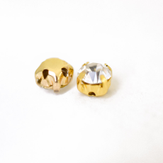 Engrampado Supreme Dourado Strass Cristal SS38 = 8mm