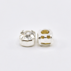 Engrampado Supreme Prateado Strass Cristal SS30 = 6,4mm