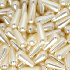 Pérola Plástica ABS Gota Supreme Creme 14x6mm