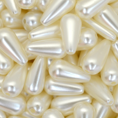 Pérola Plástica ABS Gota Supreme Creme 16x8mm