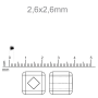Vidrilhos Jablonex Quadrado Prata Transparente 78102 2,6x2,6mm