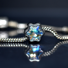 Charm Swarovski Becharmed Flor Edelweiss Cristal Aurora Boreal 13,5mm