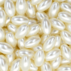 Pérola Plástica ABS Arroz Supreme Creme 10x6mm